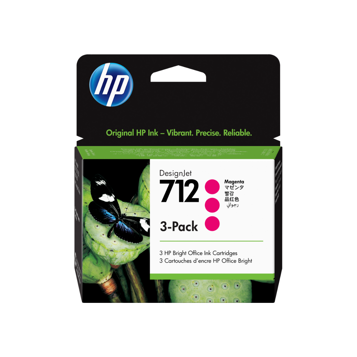 3ED78A - KIT 03 UNIDADES CARTUCHO DE TINTA PLOTTER DESIGNJET HP 712 MAGENTA 29ML