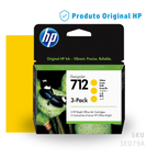 3ED79A - KIT 03 UNIDADES CARTUCHO DE TINTA PLOTTER DESIGNJET HP 712 AMARELO 29ML