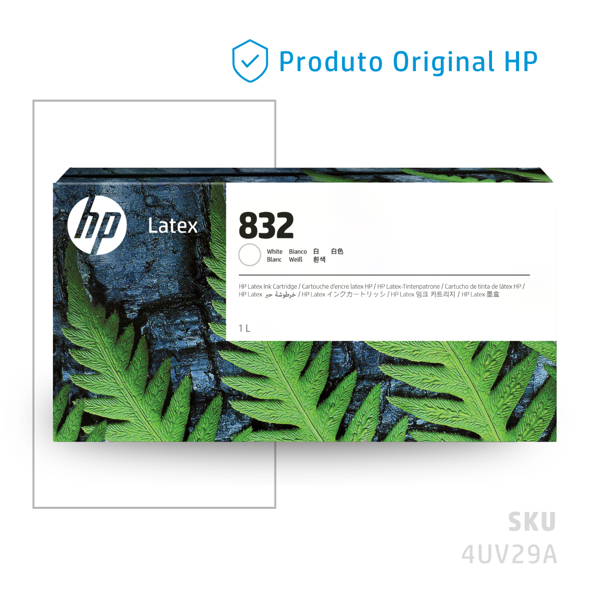 4UV29A - CARTUCHO DE TINTA HP LÁTEX 832 BRANCO 1 LITRO
