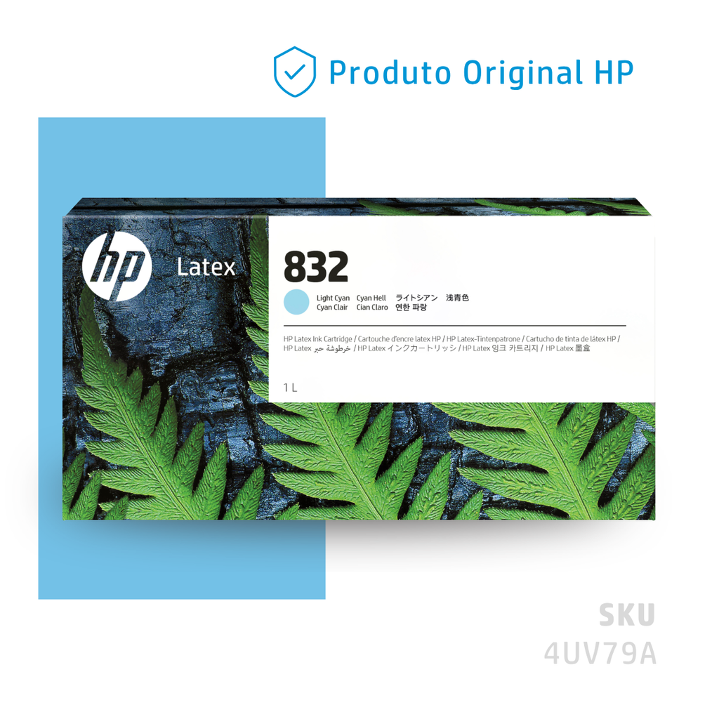 4UV79A - CARTUCHO DE TINTA HP LÁTEX 832 CIANO CLARO 1 LITRO