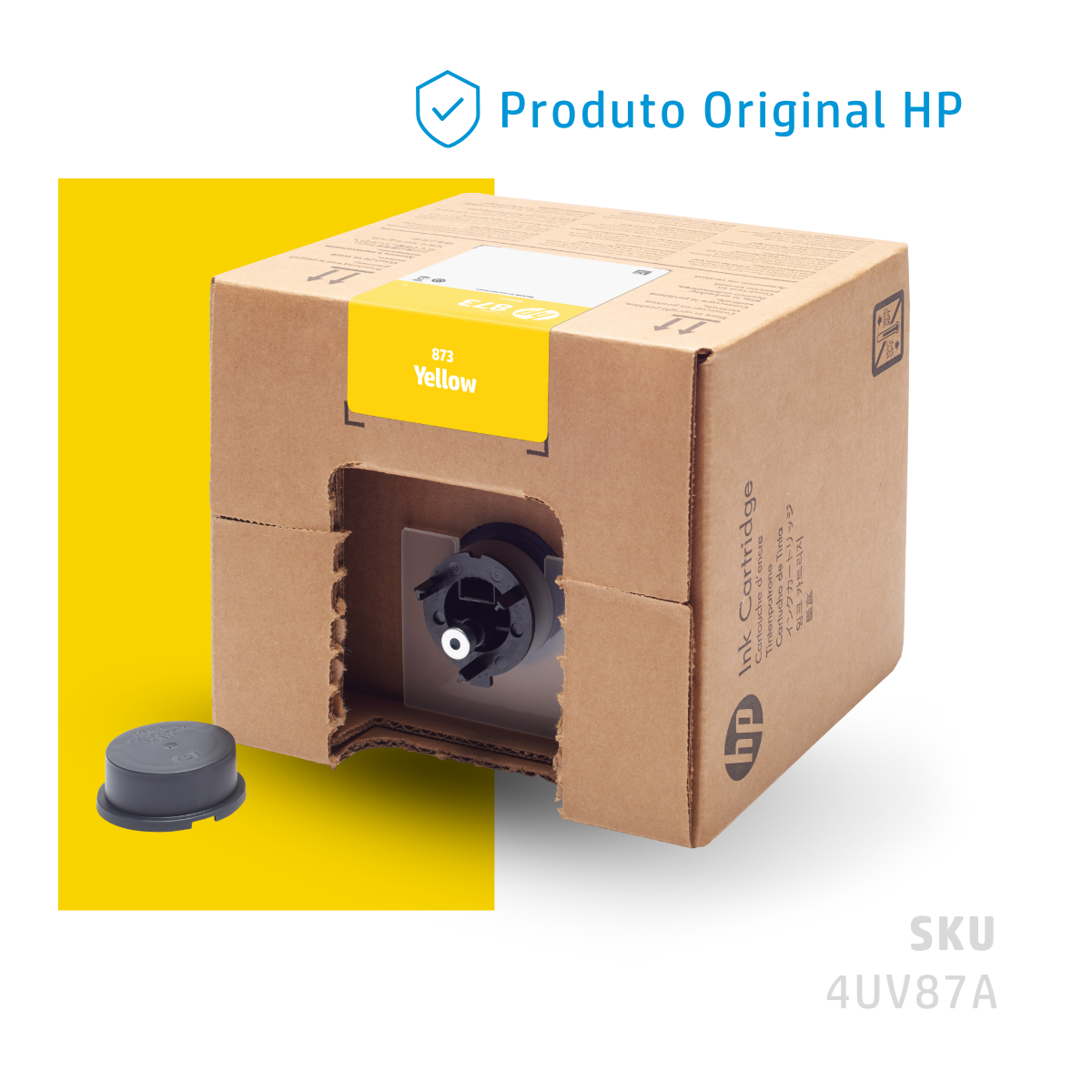 4UV87A - CARTUCHO DE TINTA HP LÁTEX 873 AMARELO 3 LITROS