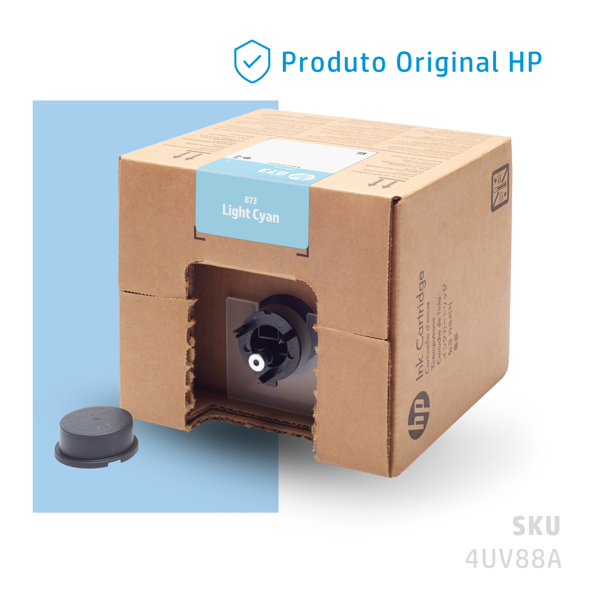 4UV88A - CARTUCHO DE TINTA HP LÁTEX 873 CIANO CLARO 3 LITROS