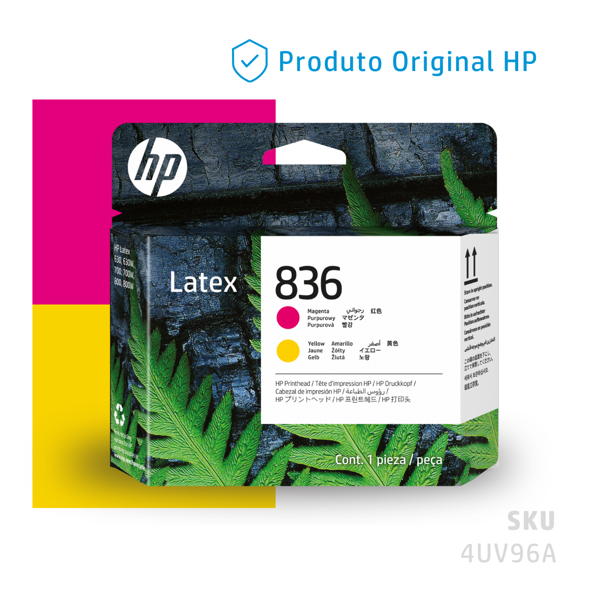 4UV96A - CABEÇA DE IMPRESSÃO HP LÁTEX 836 MAGENTA E AMARELO