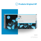 676M6A - CARTUCHO DE TINTA PLOTTER DESIGNJET HP 738 CIANO 300ML