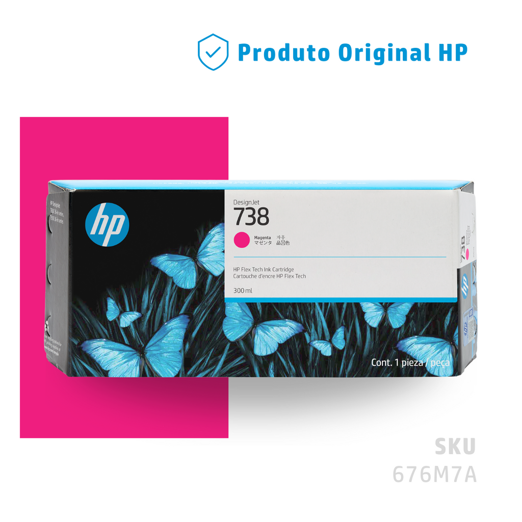 676M7A - CARTUCHO DE TINTA PLOTTER DESIGNJET HP 738 MAGENTA 300ML