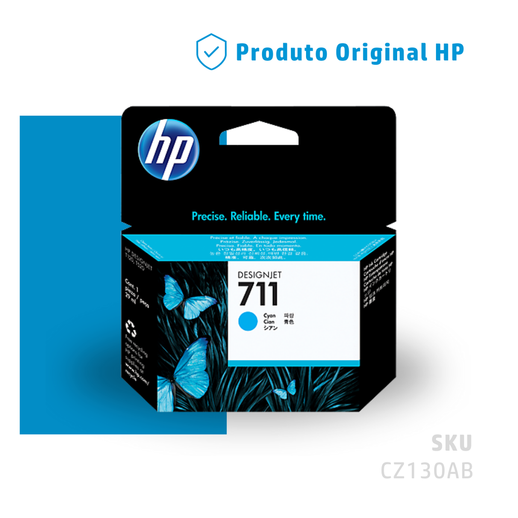 CZ130AB - CARTUCHO DE TINTA PLOTTER DESIGNJET HP 711 CIANO 29ML