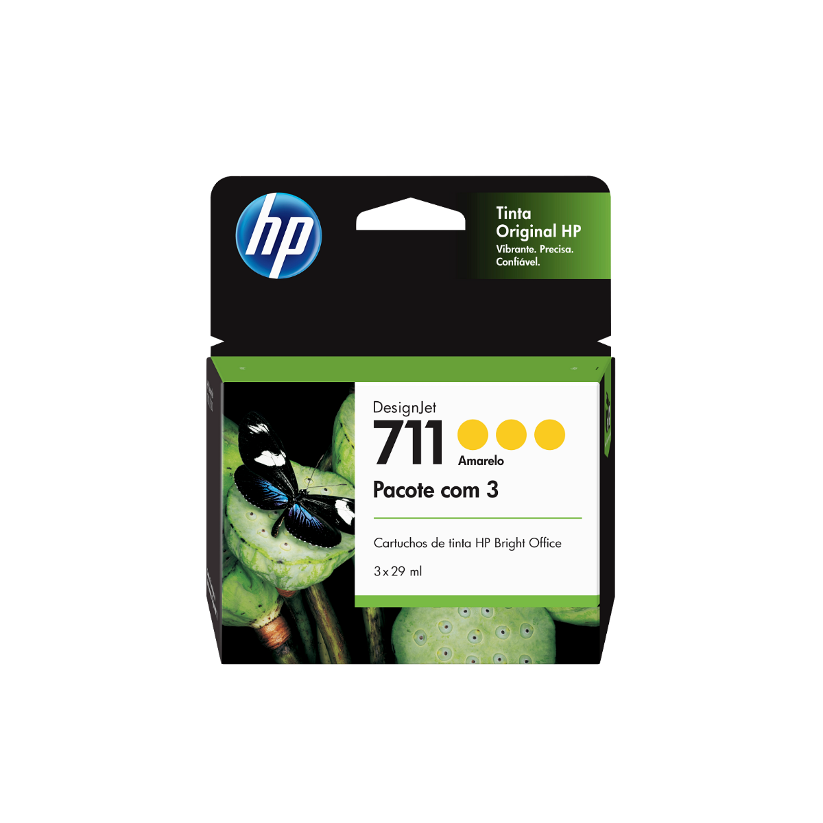 CZ136AB - CARTUCHO TINTA PLOTTER HP 711 AMARELO 29ML PACOTE COM 3 UNIDADES