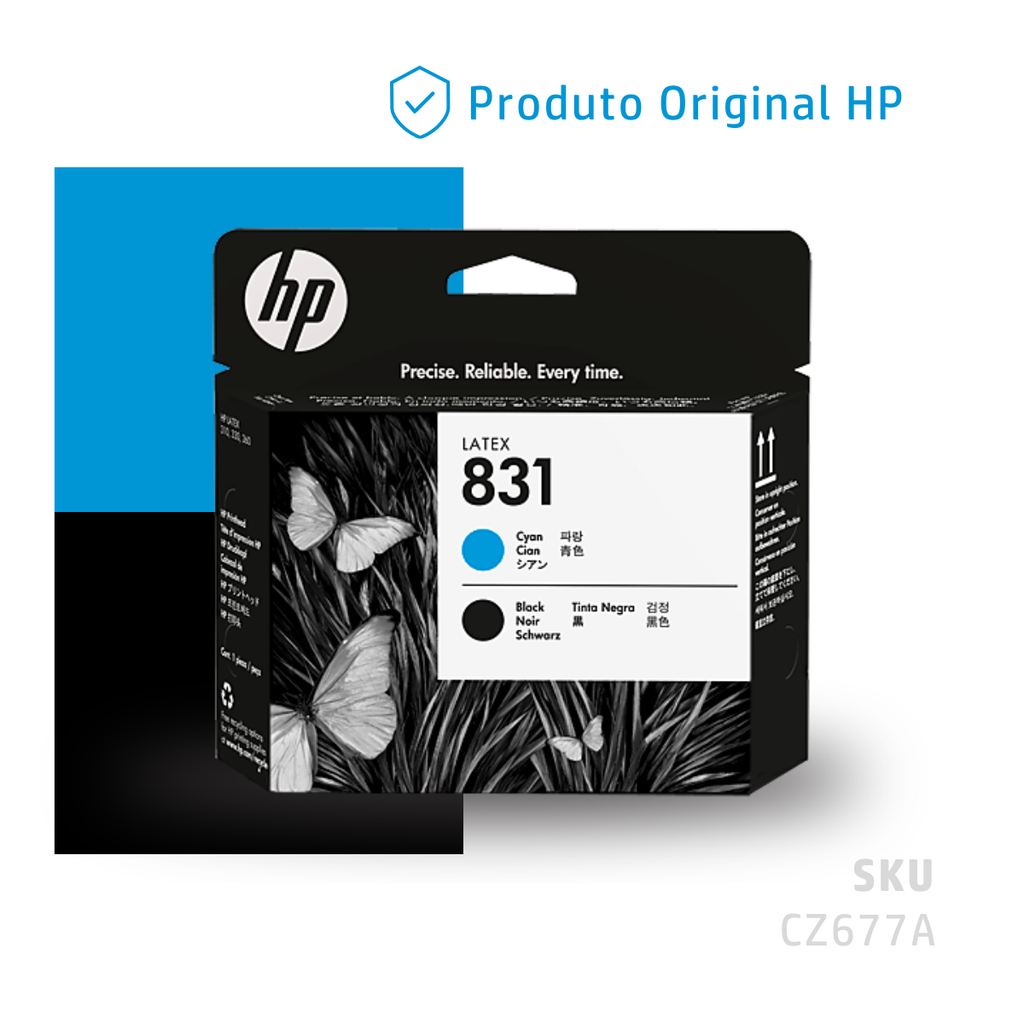 CZ677A - CABEÇA DE IMPRESSÃO HP LÁTEX 831 CIANO E PRETO