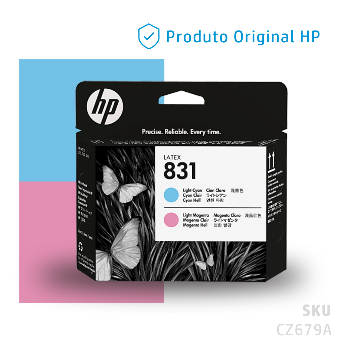 CZ679A - CABEÇA DE IMPRESSÃO HP LÁTEX 831 MAGENTA CLARO E CIANO CLARO