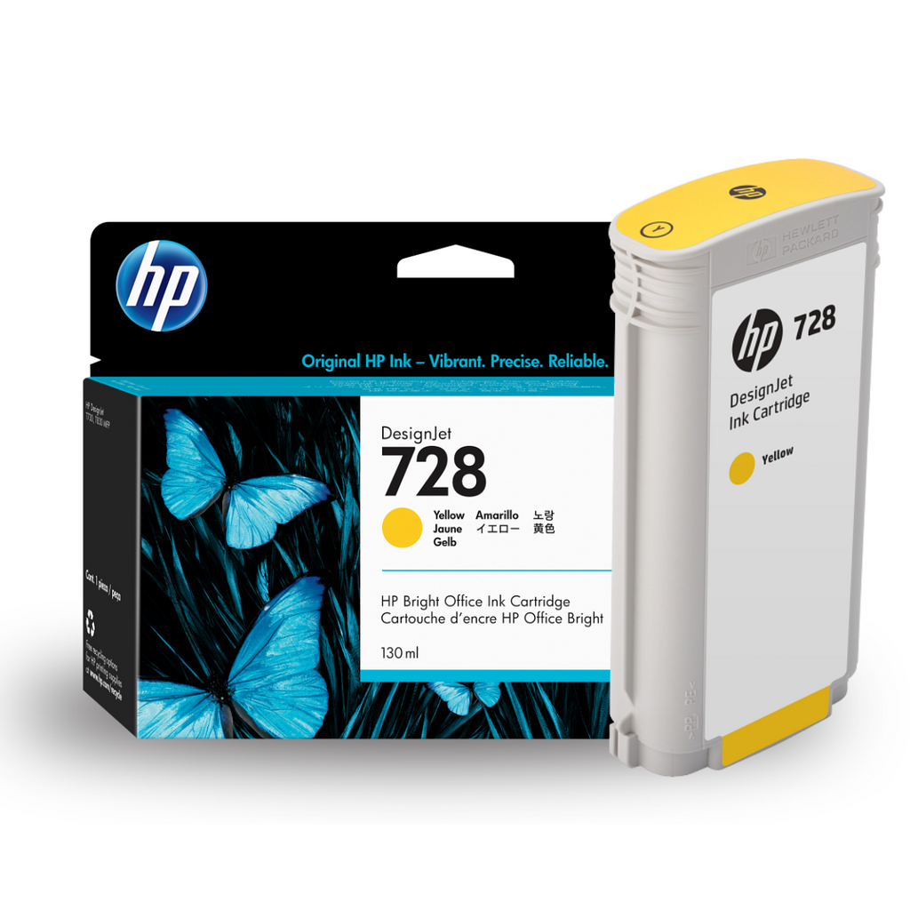 F9J65A - CARTUCHO DE TINTA PLOTTER DESIGNJET HP 728 AMARELO 130ML