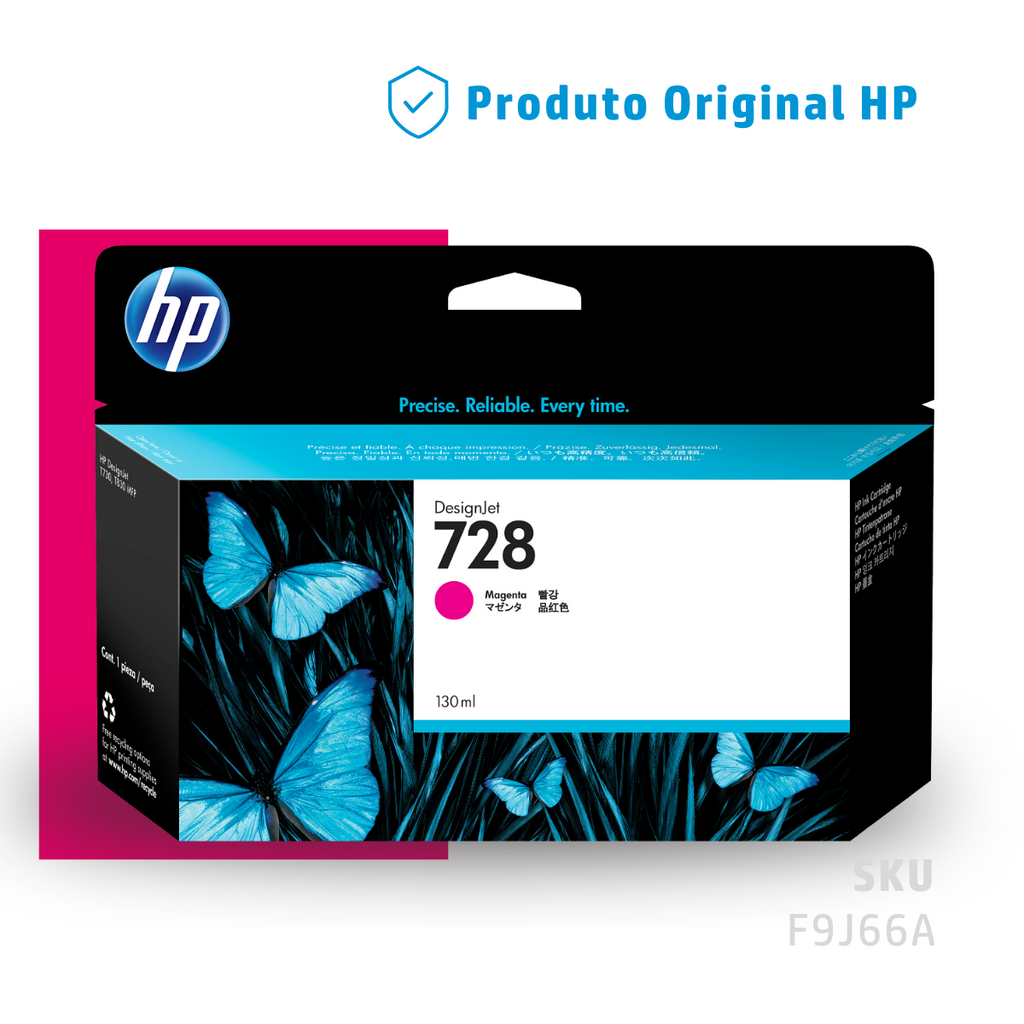 F9J66A - CARTUCHO DE TINTA PLOTTER DESIGNJET HP 728 MAGENTA 130ML