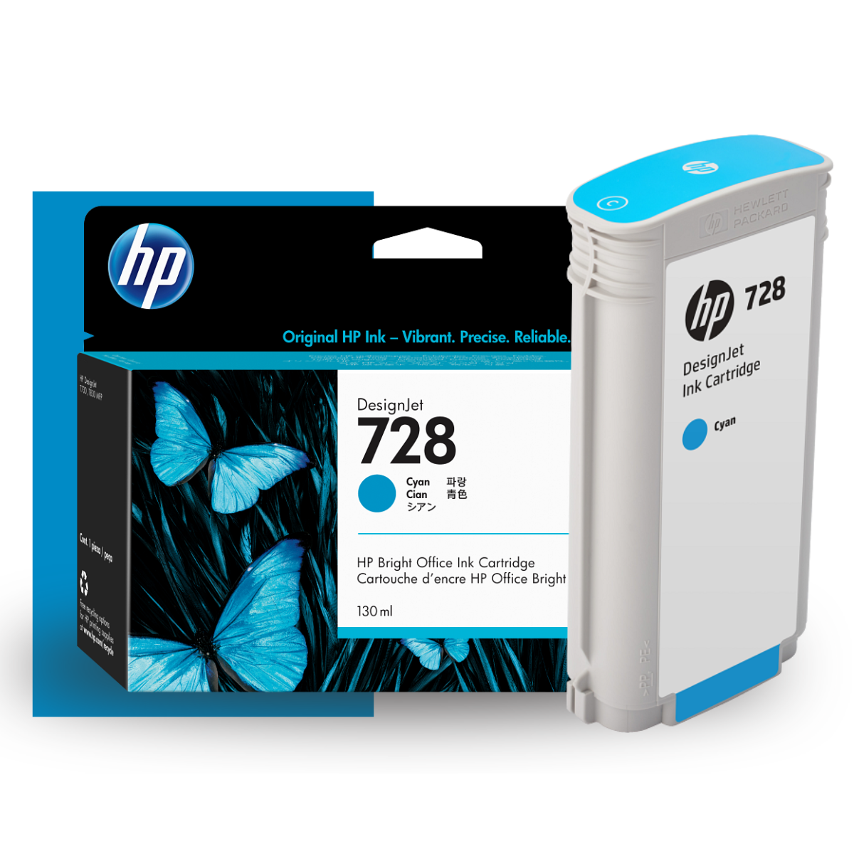 F9J67A - CARTUCHO DE TINTA PLOTTER DESIGNJET HP 728 CIANO 130ML