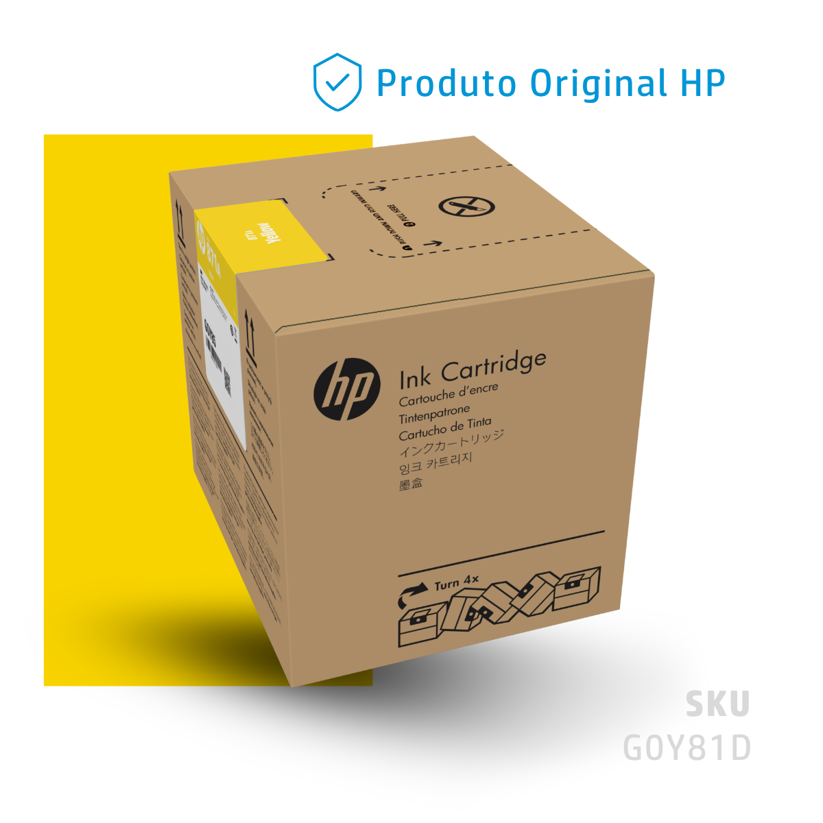 G0Y81D - CARTUCHO DE TINTA HP LÁTEX 871A AMARELO 3 LITROS