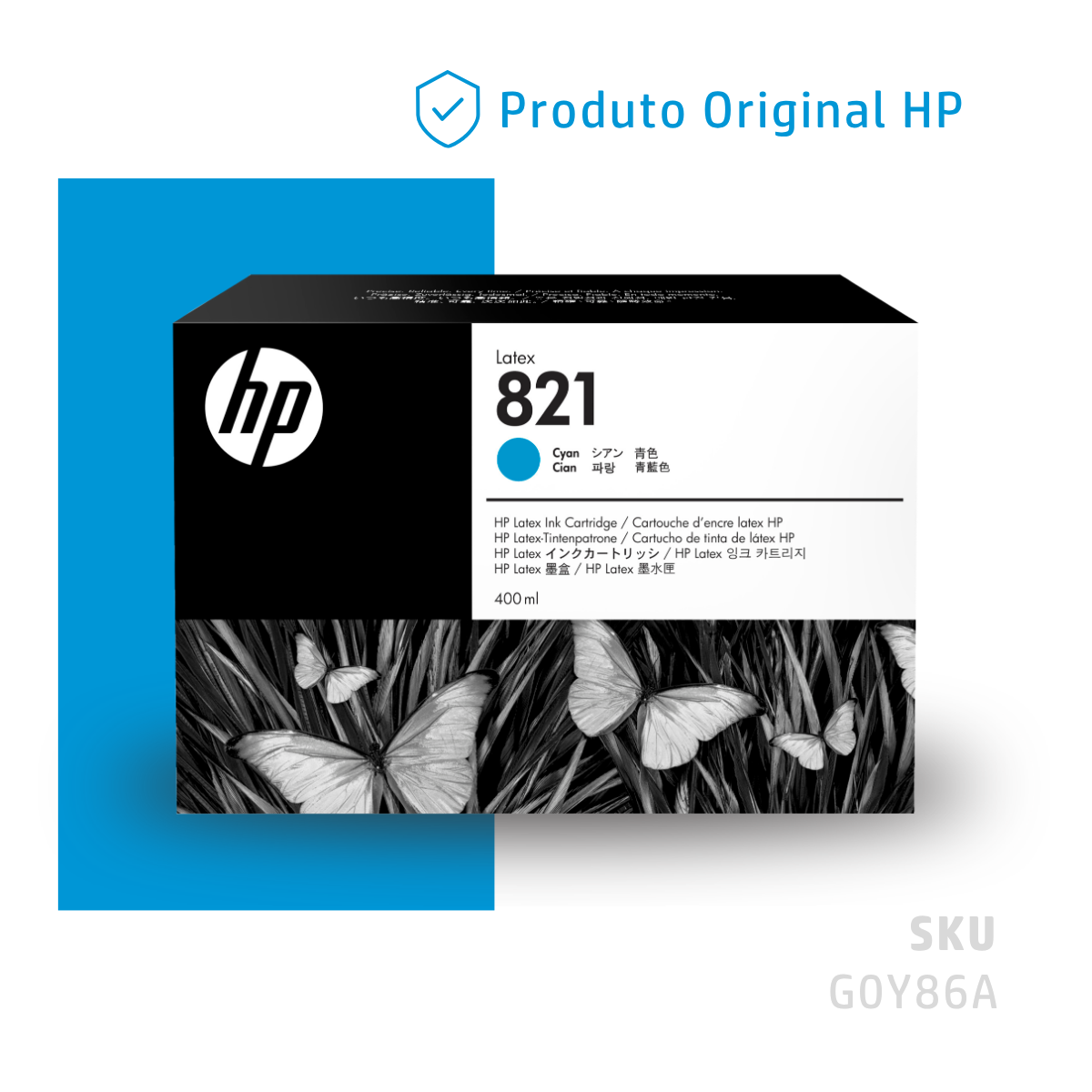 G0Y86A - CARTUCHO DE TINTA HP LÁTEX 821 CIANO 400ML