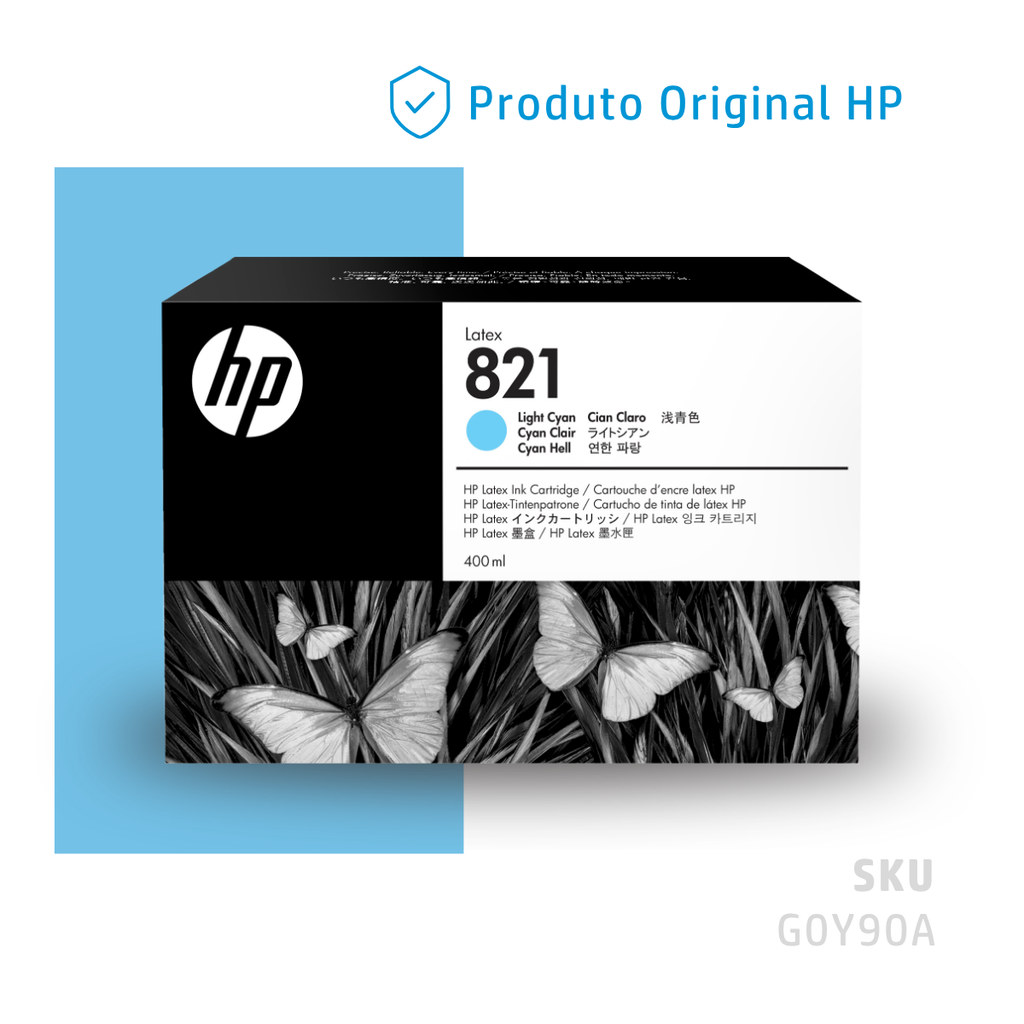 G0Y90A - CARTUCHO DE TINTA HP LÁTEX 821 CIANO CLARO 400ML