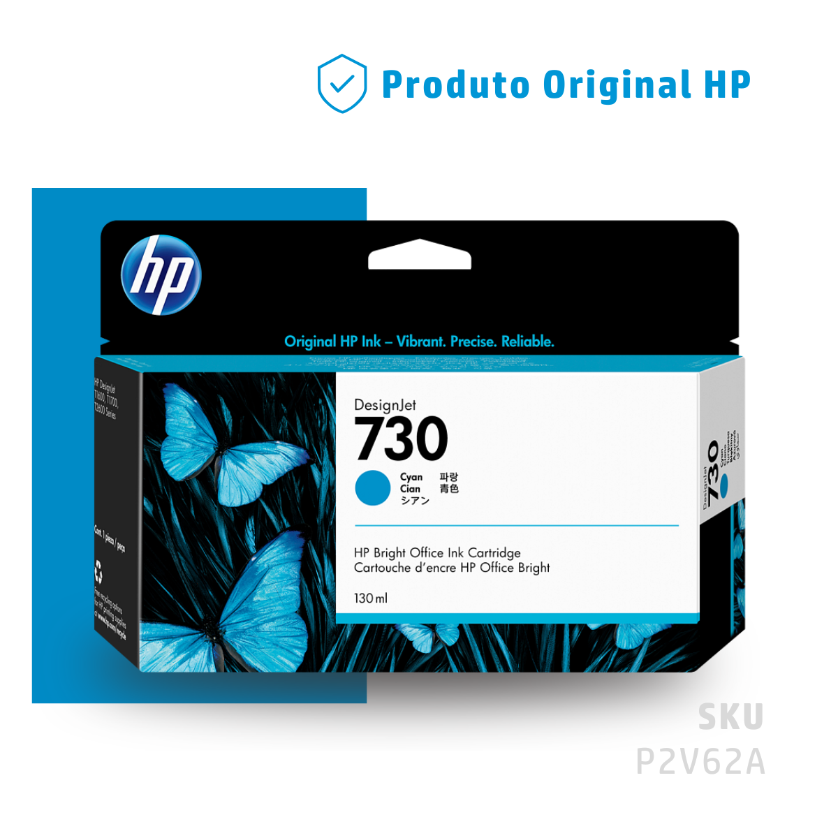 P2V62A - CARTUCHO DE TINTA PLOTTER DESIGNJET HP 730 CIANO 130ML