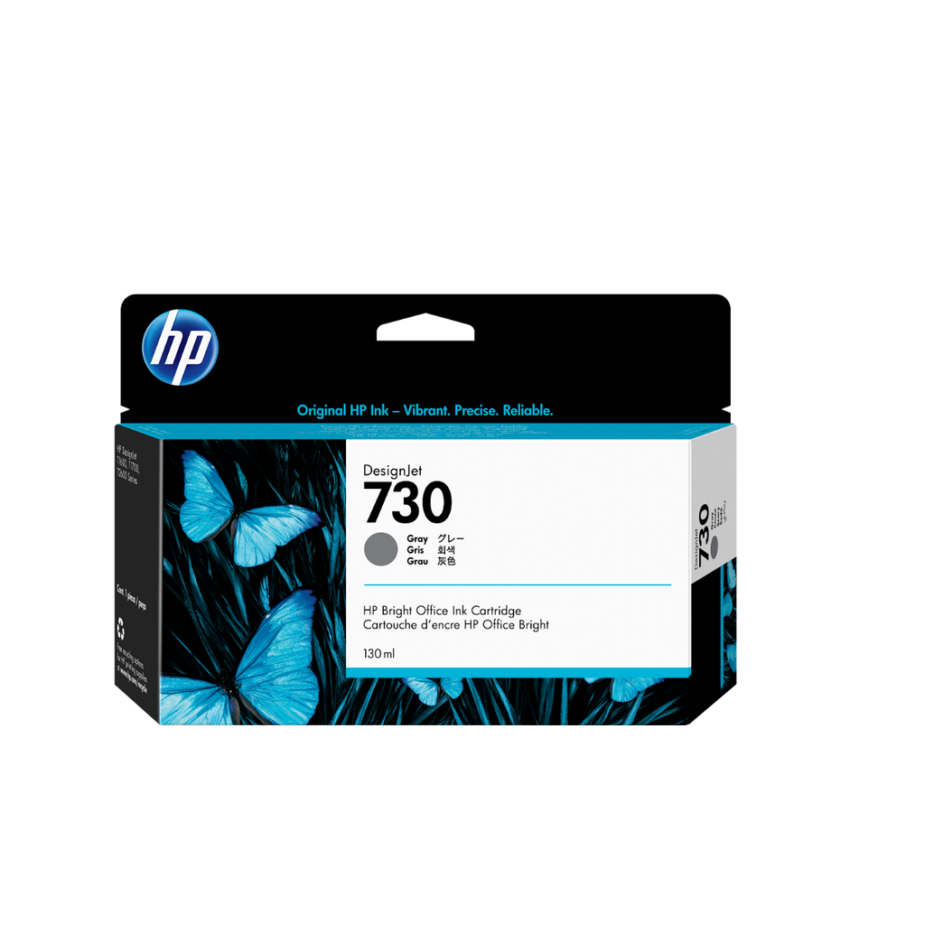P2V66A - CARTUCHO DE TINTA PLOTTER DESIGNJET HP 730 CINZA 130ML