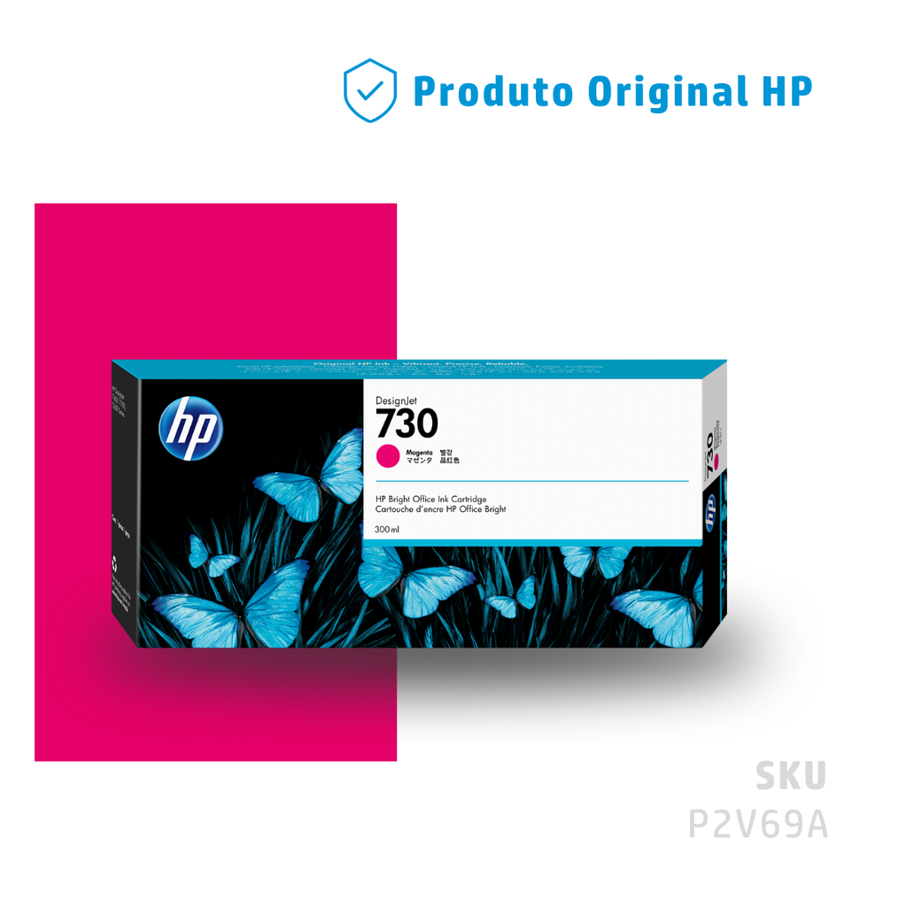 P2V69A - CARTUCHO DE TINTA PLOTTER DESIGNJET HP 730 MAGENTA 300ML